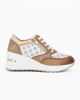 Immagine di MISS GLOBO - Sneakers color biscotto con inserti bianchi traforati