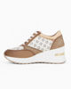 Immagine di MISS GLOBO - Sneakers color biscotto con inserti bianchi traforati