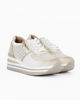 Immagine di MISS GLOBO - Sneakers bianca platform con dettagli oro