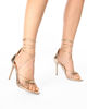Immagine di MISS GLOBO - Sandalo oro lace-up multifasce con nodo, tacco 9,5CM
