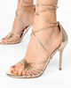 Immagine di MISS GLOBO - Sandalo oro lace-up multifasce con nodo, tacco 9,5CM