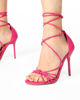 Immagine di MISS GLOBO - Sandalo fuxia lace-up multifasce con nodo e sottopiede in VERA PELLE, tacco 9,5CM