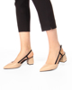 Immagine di LAURA BIAGIOTTI - Décolleté slingback beige con ciondolo logo sulla fibbia, tacco 6CM