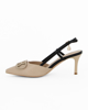 Immagine di LAURA BIAGIOTTI - Décolleté slingback beige con applicazione logo sulla punta, tacco 7CM