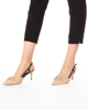 Immagine di LAURA BIAGIOTTI - Décolleté slingback beige con applicazione logo sulla punta, tacco 7CM