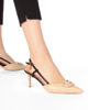 Immagine di LAURA BIAGIOTTI - Décolleté slingback beige con applicazione logo sulla punta, tacco 7CM