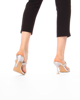 Immagine di MISS GLOBO - Sandalo gioiello argento con punta quadrata e strass, tacco 8CM