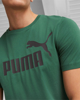 Immagine di PUMA - T shirt girocollo da uomo verde in cotone con logo nero