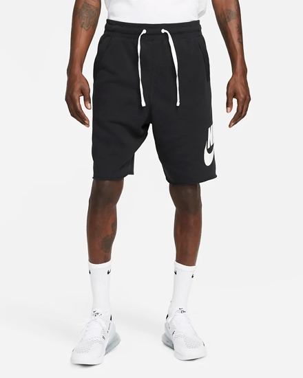 Immagine di NIKE - Pantaloncini corti da uomo neri con logo bianco