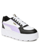 Immagine di PUMA - Sneakers bianca e nera in VERA PELLE con logo lilla e suola alta, numerata 36/39 - KARMEN REBELLE JR