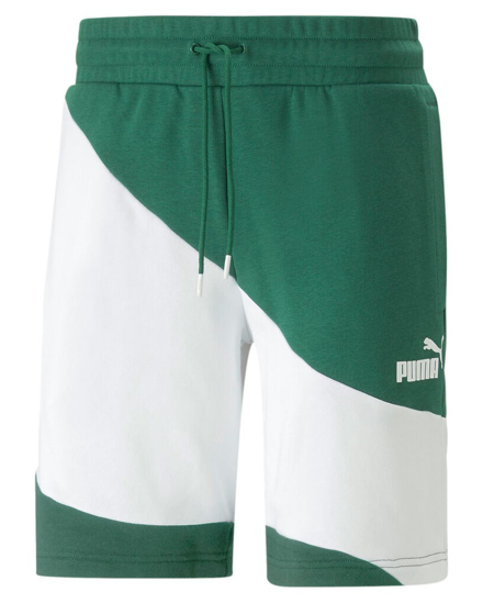 Immagine di PUMA - Pantaloncini corti da uomo verdi e bianchi