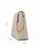 Immagine di CORTINA POLO STYLE - Borsa beige con ricami frontali e tracolla scorrevole