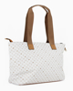 Immagine di CORTINA POLO STYLE - Borsa shopping bianca e beige loggata con zip frontale