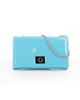 Immagine di MISS GLOBO - Pochette azzurra in vernice con patta e chiusura a girello