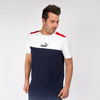 Immagine di PUMA - T shirt girocollo da uomo bianca e blu in cotone con dettagli rossi