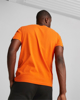 Immagine di PUMA - T shirt girocollo da uomo arancione e nera in cotone con dettagli bianchi