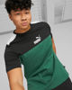Immagine di PUMA - T shirt girocollo da uomo verde e nera in cotone con dettagli bianchi
