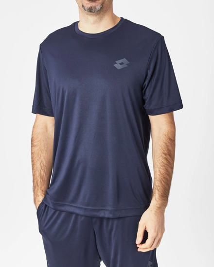Immagine di LOTTO - T shirt sportiva da uomo blu scuro in tessuto traspirante