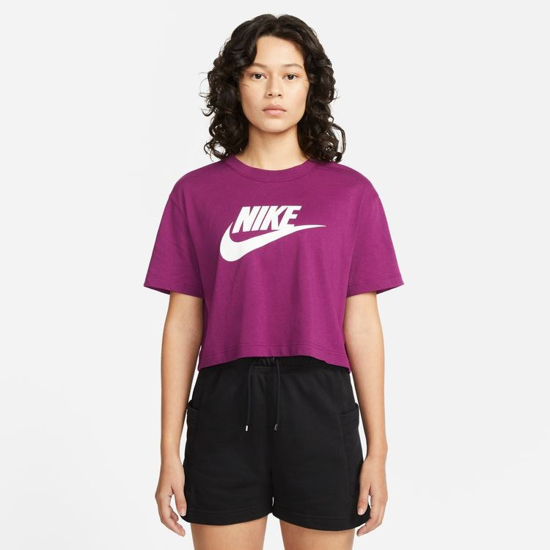 Immagine di NIKE - T shirt da donna viola loose fit con logo bianco