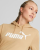 Immagine di PUMA - Felpa da donna beige con logo bianco e cappuccio