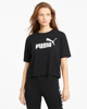 Immagine di PUMA - T shirt da donna nera relaxed fit con logo bianco