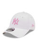 Immagine di NEW ERA - Cappello bianco regolabile con logo rosa - 9 FORTY