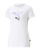 Immagine di PUMA - T shirt bianca in cotone con logo lilla e nero