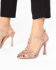 Immagine di MISS GLOBO COUTURE - Sandalo nude in vernice con sottopiede in VERA PELLE e punta a gabbia, tacco 9cm
