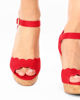 Immagine di MISS GLOBO - Sandalo zeppa rosso con fascia merlettata, tacco 10cm
