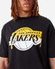 Immagine di NEW ERA - T shirt girocollo da uomo nera in cotone con logo Los Angeles Lakers