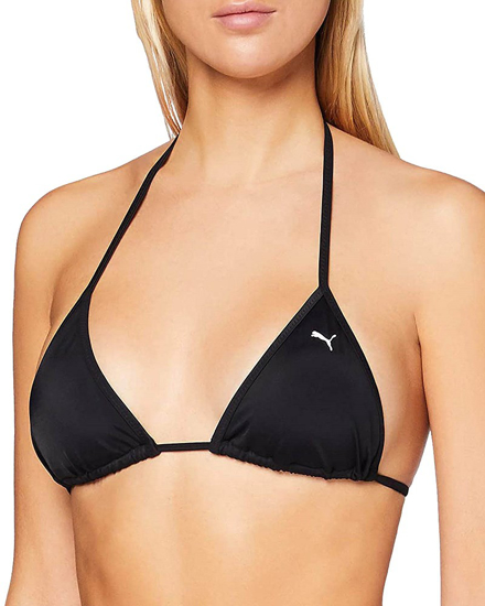 Immagine di PUMA - Top bikini triangolo nero con logo bianco