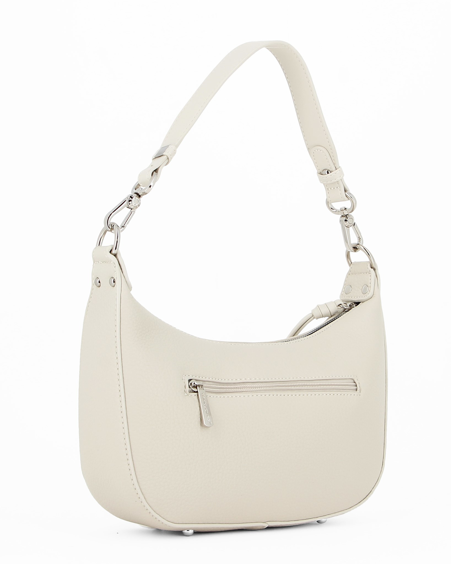Borsa A Tracolla Donna A Mezzaluna In Nylon - Leggera E Capiente, Beige/Nero/Arancione, 43x19x23 Cm
