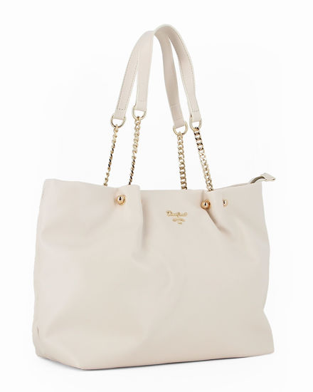 Immagine di DAVID JONES - Borsa panna a spalla con logo in rilievo