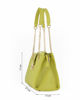 Immagine di DAVID JONES - Borsa verde chiaro a spalla con cuciture particolari