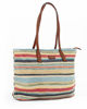 Immagine di DAVID JONES - Borsa con fantasia a righe colorate in paglia