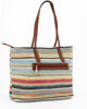 Immagine di DAVID JONES - Borsa con fantasia a righe colorate in paglia