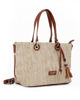 Immagine di DAVID JONES - Borsa cuoio in paglia con portachiave