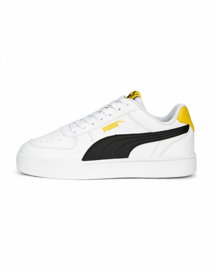 Immagine di PUMA - Sneakers bianca e nera con logo giallo, numerata 36/39 - CAVEN JR