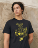 Immagine di NIKE - T shirt girocollo da uomo nera in cotone con logo giallo