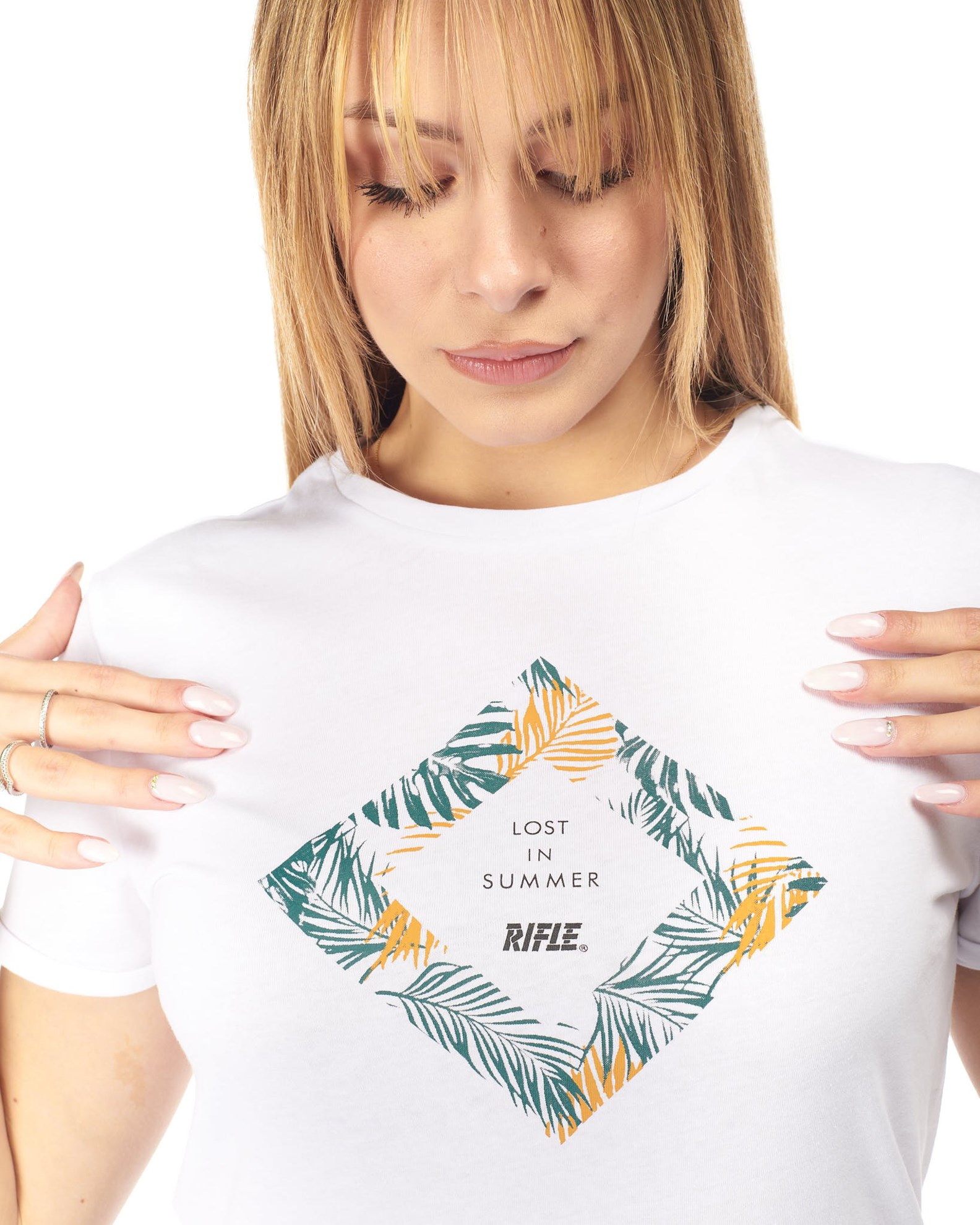 Cityone Boltenhagen Maglietta Donna 100% Cotone "Escape To Paradise" - Bianco Taglie XS-XL