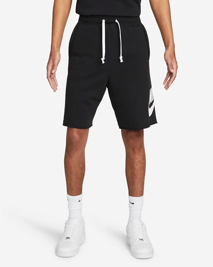 Immagine di NIKE - Pantaloncini corti da uomo neri con logo bianco