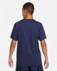 Immagine di NIKE - T shirt girocollo da uomo blu in cotone con logo argento