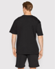 Immagine di NEW ERA - T shirt girocollo da uomo nera in cotone con logo bianco