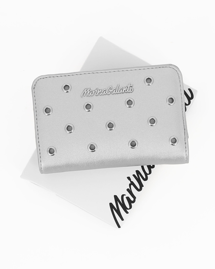 Immagine di MARINA GALANTI - Portafoglio argento da donna con borchie frontali