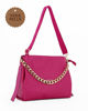 Immagine di Borsa fuxia con catena in VERA PELLE- MADE IN ITALY -TATOO