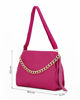 Immagine di Borsa fuxia con catena in VERA PELLE- MADE IN ITALY -TATOO