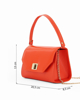 Immagine di Borsa a mano arancio con chiusura girello e patta vernice- MADE IN ITALY - ANNES NICOLE