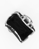 Immagine di Clutch nera in glitter con manici catena e chiusura gioiello  - DIVAS