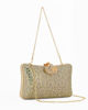 Immagine di Clutch oro con strass e chiusura gioiello di strass - DIVAS