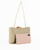 Immagine di Clutch oro con strass e chiusura gioiello di strass - DIVAS